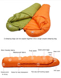 Very Warm White Goose Down Adult Mummy Sleeping Bag Winter Thermal