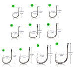 100pc Fishing Hook Set Carbon Steel Single Circle Fishhook