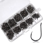 100pc Fishing Hook Set Carbon Steel Single Circle Fishhook