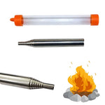 Collapsible Blow Fire Tube Stainless Steel Campfire Pocket Bellows