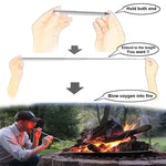 Collapsible Blow Fire Tube Stainless Steel Campfire Pocket Bellows