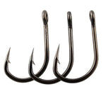 100pc Fishing Hook Set Carbon Steel Single Circle Fishhook