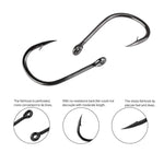 100pc Fishing Hook Set Carbon Steel Single Circle Fishhook