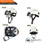 CE Safety Helmet with Visor Clear & Tinted 6-Point Suspension ANSI Z89.1 Approved