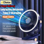 8000mAh Camping Fan Rechargeable Air Circulator Wireless Fan w/LED Light