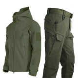 Men's Winter Fleece Army Military Waterproof Softshell Jackets Coat Trousers