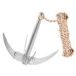 Grappling Hook Survival Tool With Rope Folding Anchor Sturdy For Small Boat, Climbing