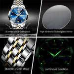 Quartz Watch Waterproof Luminous Time Date Week