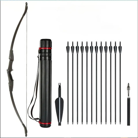 20-40lbs Archery 57" Takedown Recurve Bow and Arrow Set Left Right Hand Black