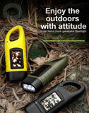 LED Solar Power Flashlight w/Hand Crank Survival Emergency