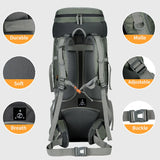 75L Backpack With Rain Cover Waterproof Travel Rucksack Climbing Hiking Backpacks