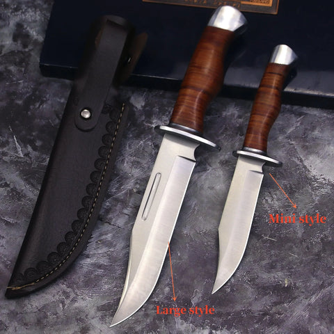 High-end USA Hunting Knife, Leather Handle