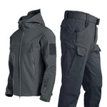 Men's Winter Fleece Army Military Waterproof Softshell Jackets Coat Trousers