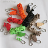 Camping Tent Rope Windproof Night Reflective Rope Buckle Lanyard Pulley