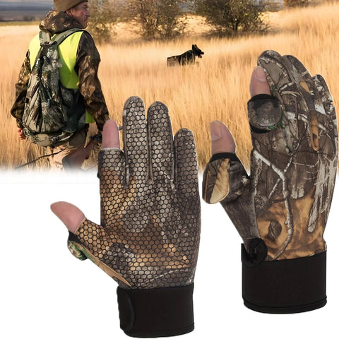 Autumn Winter Full Finger Hunting Gloves Anti-slip Protection Fishing Gloves