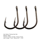 100pc Fishing Hook Set Carbon Steel Single Circle Fishhook