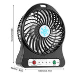 Mini fan portable USB charging LED light