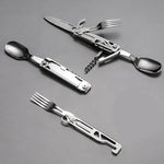 Tableware Multi-function Knife Fork Spoon Bottle Opener Foldable