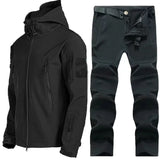 Men's Winter Fleece Army Military Waterproof Softshell Jackets Coat Trousers