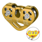 Mountaineer Rock Climbing Pulley Aluminum Tandem Double Pulley With Ball Bearing