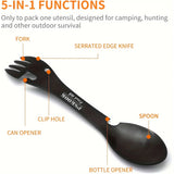 5 in 1 Multi-functional EDC Fork Knife Spoon Bottle/Can Opener