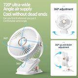 8000mAh Camping Fan Rechargeable Air Circulator Wireless Fan w/LED Light