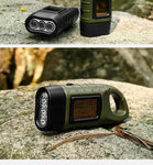 LED Solar Power Flashlight w/Hand Crank Survival Emergency