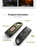 LED Solar Power Flashlight w/Hand Crank Survival Emergency