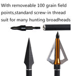 28/30/31 Inches Carbon Arrows Replaceable Arrowheads