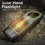 LED Solar Power Flashlight w/Hand Crank Survival Emergency