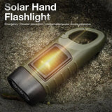 LED Solar Power Flashlight w/Hand Crank Survival Emergency