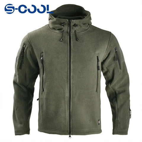 Men's Combat Jacket Winter Thermal Fleece Polar Hooded Coat