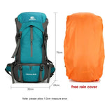 Waterproof Nylon Backpack With Rain Cover Hiking Mountaineering