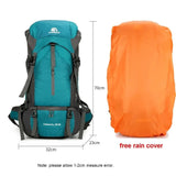 Waterproof Nylon Backpack With Rain Cover Hiking Mountaineering