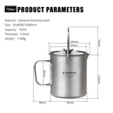 Titanium Coffee Press Maker Pot Alcohol Stove Set