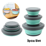 Portable Bowl Sets Silicone 3Pcs/Set Food Container