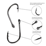 100pc Fishing Hook Set Carbon Steel Single Circle Fishhook