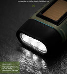 LED Solar Power Flashlight w/Hand Crank Survival Emergency