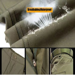 Men's Winter Fleece Army Military Waterproof Softshell Jackets Coat Trousers