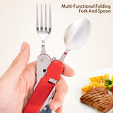 7 in 1 Folding Spork Travel Utensil Cutlery Survival Tool