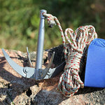 Grappling Hook Survival Tool With Rope Folding Anchor Sturdy For Small Boat, Climbing