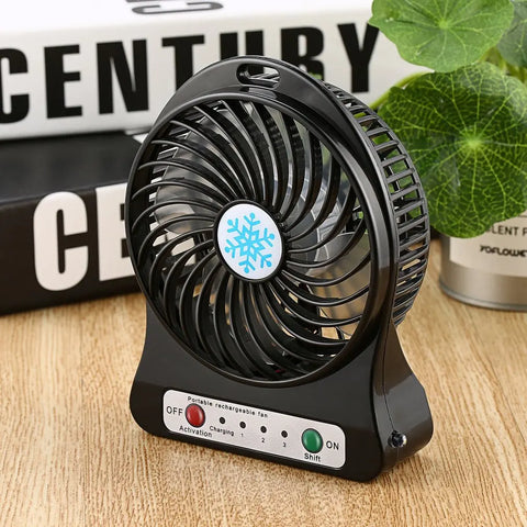 Mini fan portable USB charging LED light